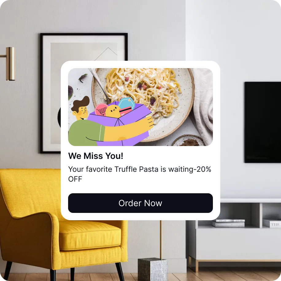 Restaurant marketing software displaying personalized promotions and discounts
